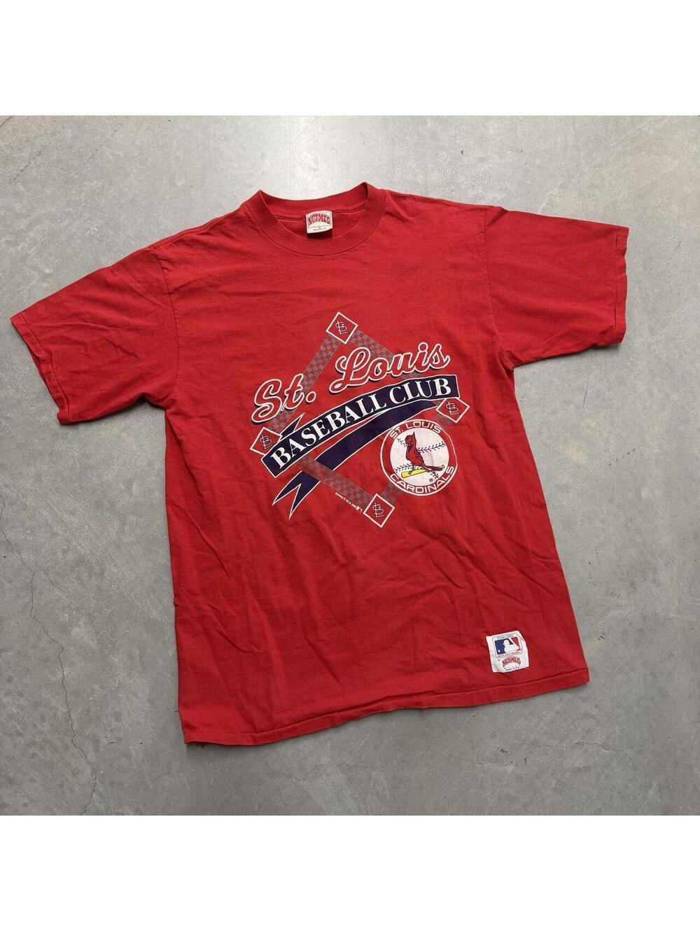 Vintage 1989 St Louis Cardinals Nutmeg MLB Baseball Club Graphic T Shirt USA XL